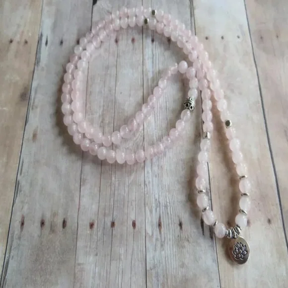 Natural rose quartz Meditation Mala necklace/bracelet - Picture 5 of 5